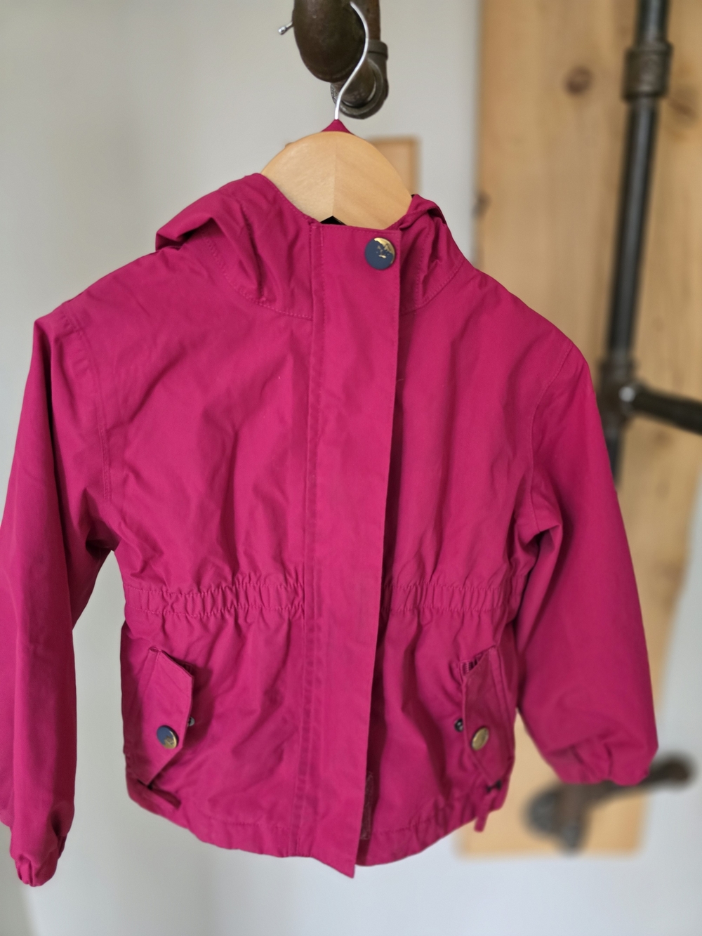 Kids Hooded Rain Jacket in Bright Berry Pink